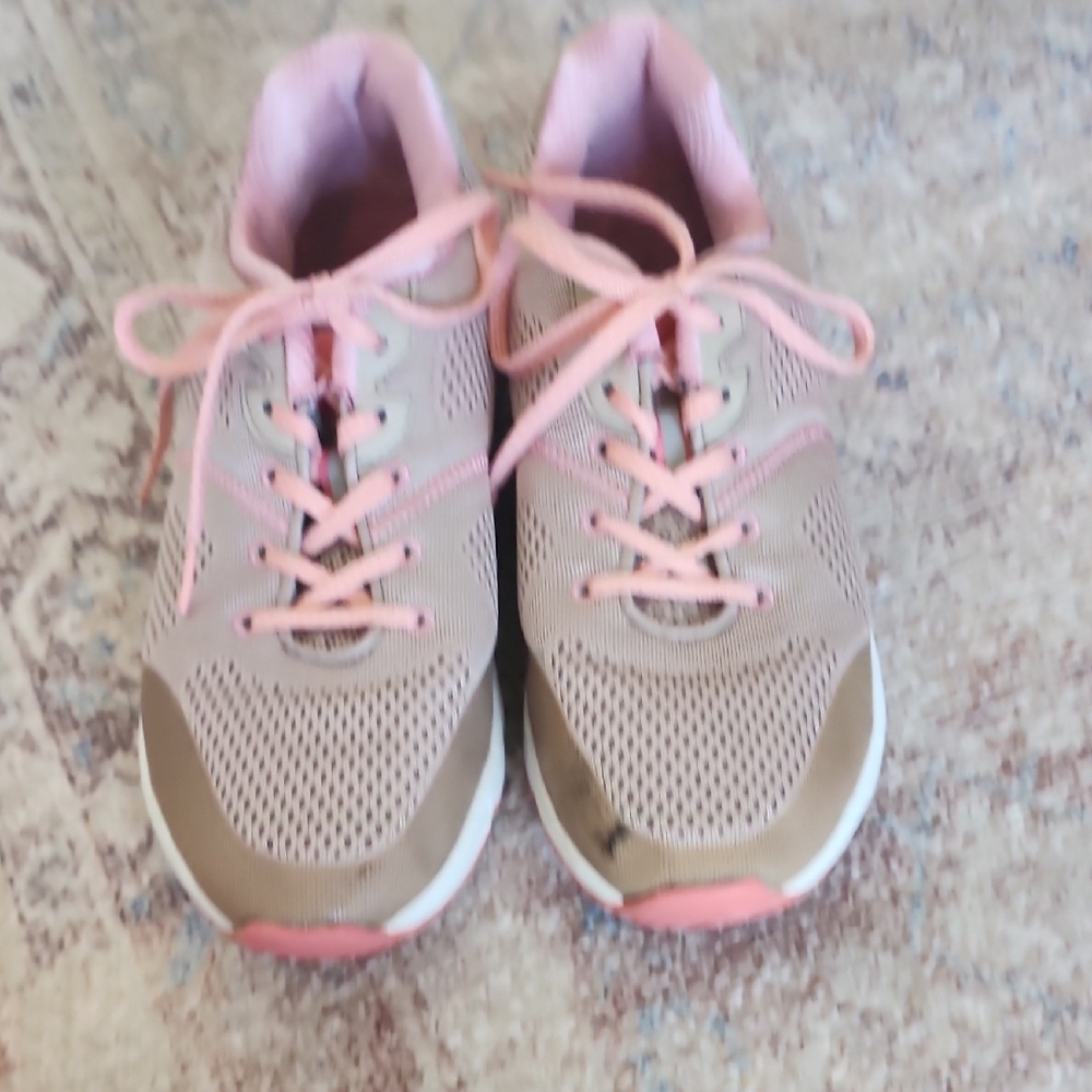 Pink and Tan Athletic Sneakers